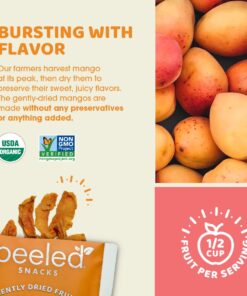 Peeled Snacks Organic Dried Fruit, Mango, – Healthy, Vegan Snacks for On-the-Go, Lunch and More, 1.23 Ounce (Pack of 10) 12 71cwQ2XSm7L