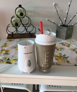 Hamilton Beach Portable Blender for Shakes and Smoothies with 14 Oz BPA Free Travel Cup and Lid, Durable Stainless Steel Blades for Powerful Blending Performance, White ( 51101V) 14 oz. 1 Jar 29 71cwZNItsL 1