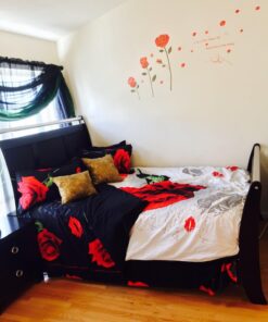 ufengke Red Rose Removable Wall Stickers Murals for Living Room/Bedroom (Rose, No. 1) 28 71cwsQRDw9L