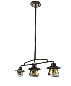 Globe Electric 64845 Nate 3-Light Pendant, Oil Rubbed Bronze, Clear Glass Shades, Bulb Not Included Without Bulb Oil Rubbed Bronze (3-Light) 40 71cxZMPunaL