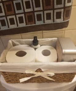 Vintiquewise(TM) Seagrass Shelf Basket Lined with White Lining 1 Pack 29 71cyIjhj7kL