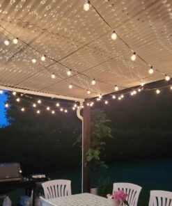 SUNSGNE 50ft Outdoor Globe String Lights G40 Patio String Lights with 53 Bulbs Connectable Commercial Hanging Lights for Christmas Patio House Backyard Balcony Party Wedding Decor, Black 50 Ft 17 71cz PKnFlS