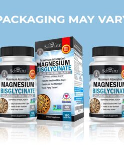 Magnesium Bisglycinate 100% Chelate No-Laxative Effect - Maximum Absorption & Bioavailability, Fully Reacted & Buffered - Healthy Energy Muscle Bone & Joint Support - Non-GMO Project Verified -180ct 23 71czVwxeHkL 3