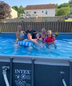 Intex 18ft X 9ft X 52in Ultra Frame Rectangular Pool Set with Sand Filter Pump, Ladder, Ground Cloth & Pool Cover 18 ft x 9 ft x 52 in 40 71czcq2SmtL 1