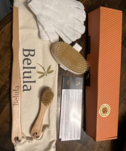 Belula Premium Dry Brushing Body Brush Set- Natural Boar Bristle Body Brush, Exfoliating Face Brush & One Pair Bath & Shower Gloves. Free Bag & How To – Great Gift For A Glowing Skin & Healthy Body 44 71czcq8KIAL 3