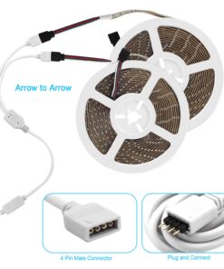 iCreating 4 Pin LED connectors, 4-pin LED Strip Connector Kit Includes LED Connectors L Shape for Strip Lights 4Pin 10mm LED Strip Light Connectors for Controller 4 Pin LED Connectors Jumper 3.3ft 10 71czvhLFgpL