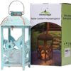 Solar Lantern Outdoor Hummingbird Blue Decor Antique Metal and Glass Construction Mission Solar Garden Lantern Indoor and Outdoor Solar Hanging Lantern Entirely Solar Powered Lantern Low Maintenance 1 Pack 7 71d nMD1LuL