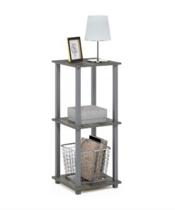 Furinno Simplistic Set of 2 End Table, French Oak Grey/Grey French Oak/Grey 2-Pack, Plastic Pole 15.6 x 15.6 29 71d0Bxc807L