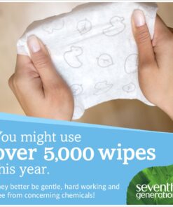 Seventh Generation Thick & Strong Free and Clear Baby Wipes with Flip Top Dispenser, 768 Count 14 71d0iPRbVBL