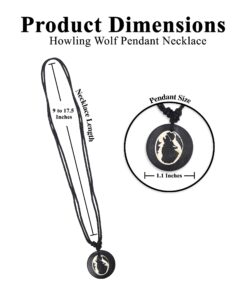 Mandala Crafts Howling Wolf Necklace for Men – Wolf Pendant Necklace for Men Women – Wolf Moon Necklace for Boys Girls 8 71d1M1RxkOS