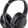 HROEENOI Active Noise Cancelling Wireless Bluetooth Over-Ear Headphones, Memory Foam Ear Cups, Quick Charge for 40H Playtime, Ideal for Travel, Home Office, Gym Workouts-Black Black