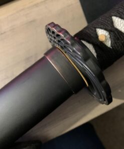 Makoto Kaze Series Handmade Sharp Katana Samurai Sword 40" - Black Dancing Crane Tsuba, Sword Stand Included 19 71d1rqwkmhL