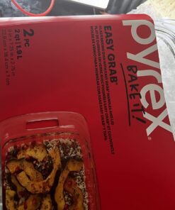 Pyrex Easy Grab 2-Qt Glass Casserole Dish with Lid, Tempered Glass Baking Dish with Large Handles, Dishwashwer, Microwave, Freezer and Pre-Heated Oven Safe 2 QT 41 71d20wZoprL
