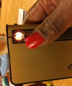 Sunway Lighting Automatic Ejection Rechargeable Cigarette Case Lighters with LED Flashlight,Windproof Electric Flameless USB Lighter Box Holder,Best Gift for Men 18 71d22uLhSVL