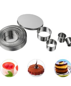 Alternative view of Homy Feel Round Cookie Biscuit Cutter Set 12 Circle Pastry Donut Doughnut Cutter Set Round Cookie Cutters Circle Baking Metal Ring Molds Brown