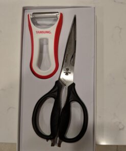 Kitchen Shears, TANSUNG Kitchen Scissors Heavy Duty Dishwasher Safe Food Scissors, Multipurpose Scissors Stainless Steel Kitchen Scissors for Chicken, Poultry, Vegetables, Meat, Fish, Herbs, BBQ Black 46 71d3pibsGL