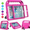 BMOUO Kids Case for iPad Mini 4/iPad Mini 5, iPad Mini 4/5 Case - Built-in Screen Protector, Shockproof Handle Convertible Stand Kids Case for iPad Mini 5th/4th Generation 7.9", Rose