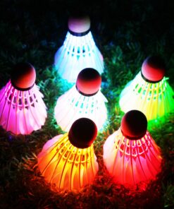 Inngree LED Badminton Birdies, LED Colourful Shuttlecock Dark Night Goose Feather Glow Birdies Lighting Outdoor Indoor Sport Activities 6 Colourful-6pcs 16 71d4c5GBPvL