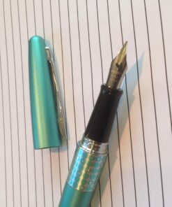 PILOT MR Retro Pop Collection Fountain Pen in Gift Box, Turquoise Barrel with Dots Accent, Fine Point Stainless Steel Nib, Refillable Black Ink (91446) 31 71d4qGjEzL 1