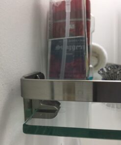 Organize It All Wall Mounting Glass Shelf with Nickle Finish and Rail 40 71d54HNPhFL