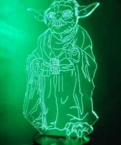 Master Yoda 3D Night Light LED Illusion Lamp Bedside Desk Table Lamp, Loveboat 7 Color Changing Lights with Acrylic Flat & ABS Base & USB Charger as Home Decor and A Best Gift Master Yoda 10 71d62LROaPL