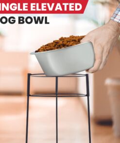 SPOT Elevated Dog Feeder, Stainless Steel, Single Bowl, Hygienic, Easy to Clean, Promotes Proper Posture, Ideal for Medium and Large Breeds, 14-Inch 23 71d6D2P5gZL