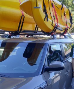 Direct Aftermarket (2 Pairs) Universal Kayak Rack for Car Truck SUV - Rooftop Kayak Carrier J-Bar Holder Mount with Tie Down Straps 39 71d6HwWr 1L