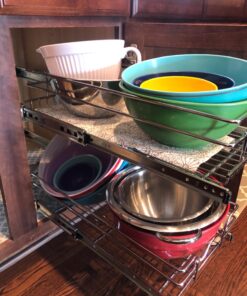 Rev-A-Shelf 5WB2-1822-CR 18 x 22 Inch Two-Tier Kitchen Organization Cabinet Pull Out Storage Wire Basket, Chrome 18 in 56 71d6NDG8L2L