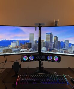 WALI Free Standing Dual LCD Monitor Fully Adjustable Desk Mount Fits 2 Screens up to 27 inch, 22 lbs. Weight Capacity per Arm, with Grommet Base (MF002), Black 37 71d7NK pl9L