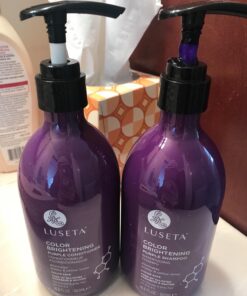 Luseta Purple Shampoo and Conditioner Set for Blonde, Gray - Color Treated Hair - Sulfate Free Paraben Free - Infused with Cocos Nucifera Oil for Curly and Damaged Hair - 2x16.9oz 16.9 Fl Oz (Pack of 2) 42 71d7Q6ViozL