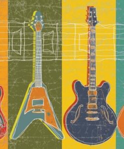 M.J. Lew Guitar Hero Art Poster Print - 12x24 Art Poster Print by M.J. Lew, 24x12