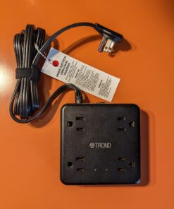 TROND Power Strip Surge Protector - Flat Plug Extension Cord, 8 Widely-Spaced Outlets, 4 USB Charger(1 USB C Port), 5FT Ultra Thin Cord, 1440J, Flat Wall Plug, Desk Charging Station for Travel, Black 5 FT-1 USB C 51 71d7a0UNS L