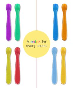 Spuni - First Baby Spoon for 4 Months Onwards, Bouncing Blue and Oops! Orange, 2 Pack Bouncing Blue & 'Oops!' Orange 17 71d7aAR DDL