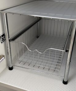 DecoBros Stackable Under Sink Cabinet Sliding Basket Organizer Drawer,Chrome Chrome 28 71d7aXVd6WL
