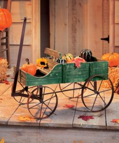 Collections Etc Amish Wagon Decorative Indoor/Outdoor Garden Backyard Planter, Green 34 71d7wkEANEL