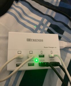 USB Charger, HITRENDS 8 Ports Charging Station 60W/12A Multi Port USB Charging Hub for Multiple Devices (5ft Cord, White) 29 71d83dkGzL