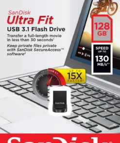 SanDisk Ultra Fit 128GB USB 3.0 Flash Drive - SDCZ43-128G-GAM46 22 71d8F9Y0FdL