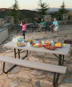 Lifetime 22119 Folding Picnic Table, 6 Feet, Putty 29 71dARAetVL