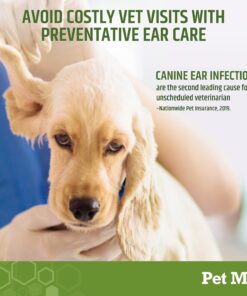 Pet MD - Dog Ear Cleaner Wipes - Otic Cleanser for Dogs to Stop Ear Itching, and Infections with Aloe and Eucalyptus - 100 Count 24 71dB UXn8JL