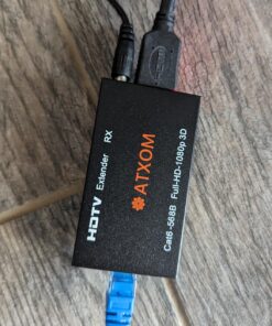 ATXOM HDMI Over Ethernet Extender, Over Cat 5e/6/7 LAN Cable, Up to 200Ft, Full HD 1080P @ 60HZ, EDID Copy, Dolby Digital/DTS Compatible, High Resolution Signal, Balun Transmitter and Receiver 68 71dBlWU4voL