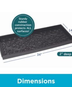 Alternative view of Rubber Boot Tray | 34" Decorative Boot Tray for Entryway | Shoe Tray