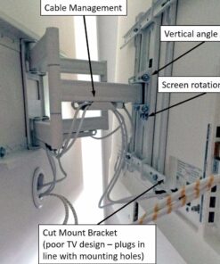 Kanto PDX650W Full Motion Articulating TV Wall Mount for 37-inch to 75-inch TVs | Low Profile with 22" Extension | Integrated Cable Management | Swivel and Tilt Capable | White 38 71dCDqAzyJL