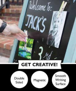Ilyapa Wooden A-Frame Chalkboard Sign with Eraser - 40 x 20 Inch Magnetic Sidewalk Menu Board – Sturdy Freestanding Black Sandwich Sign Board Menu Display for Restaurant, Business, or Weddings 40x20 Inches 22 71dCSy0fs4L