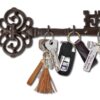Comfify Key Holder for Wall - Cast Iron Skeleton Key - Decorative Farmhouse Rustic Wall Mount Key Organizer - 3 Key Hooks - Vintage Key Rack for Entryway with Screws & Anchors – 10.8 x 4.7 Brown 10 71dEpveYxML