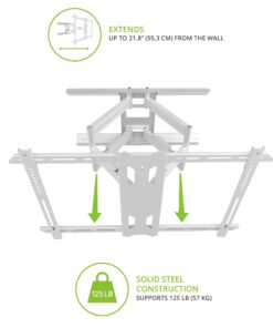 Kanto PDX650W Full Motion Articulating TV Wall Mount for 37-inch to 75-inch TVs | Low Profile with 22" Extension | Integrated Cable Management | Swivel and Tilt Capable | White 32 71dFeMIofqL