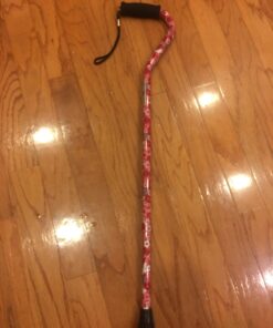 NOVA Designer Walking Cane with Offset Handle, Lightweight Adjustable Walking Stick with Carrying Strap Pink Petal Power Design 16 71dFiNyWZ1L