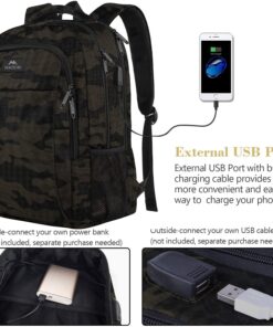 Alternative view of MATEIN 15.6 Inch Laptop Backpack, Durable Business Travel Laptop Bagpack with USB Charging Port, Sturdy Water-Resistant Daypack for Work College Computer Men Women Backpack Camouflage