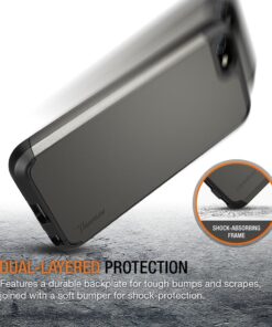 Alternative view of Trianium iPhone SE Case (2016 Edition), [Protak Series] Ultra Protective Bumper Dual Layer + Shock-Absorbing Cover for Apple iPhone SE & iPhone 5S & iPhone 5 - Gunmetal Gray