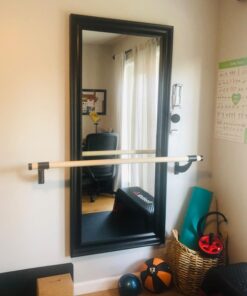 VITA Barre Wall-Mounted Single Ballet Barre, Classic WB15, Wood | Fixed Height, Made in USA, Home, Studio or Gym Exercise Equipment for Kids & Adults | Dance, Fitness, Pilates Black 4 Ft 26 71dHCMUffZL