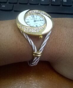 Soleasy New Fashion Women's Bangle Wrist Watch Quartz Gold-White WTH0051 14 71dIKxtx2HL